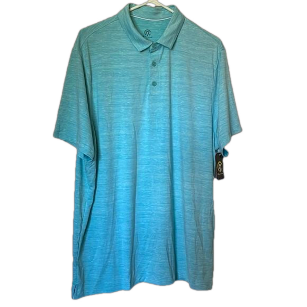 C9 by Champion Active Wear Golf Polo Shirt, Men’s L, Aqua